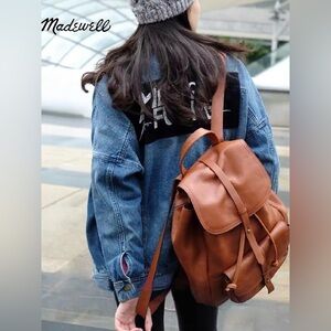 Madewell The Transport Rucksack English Saddle Brown Leather Large Backpack Bag